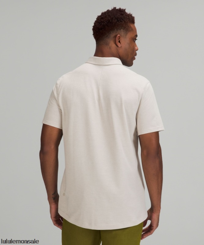 Lululemon Verkauf DELULU751 | Lululemon Deutschland Meliertes Rohleinen Evolution Kurzarm Poloshirt Pique Stoff